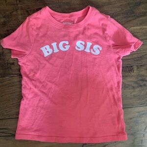 Old Navy Pink 'BIG SIS' Short Sleeve Graphic Tee